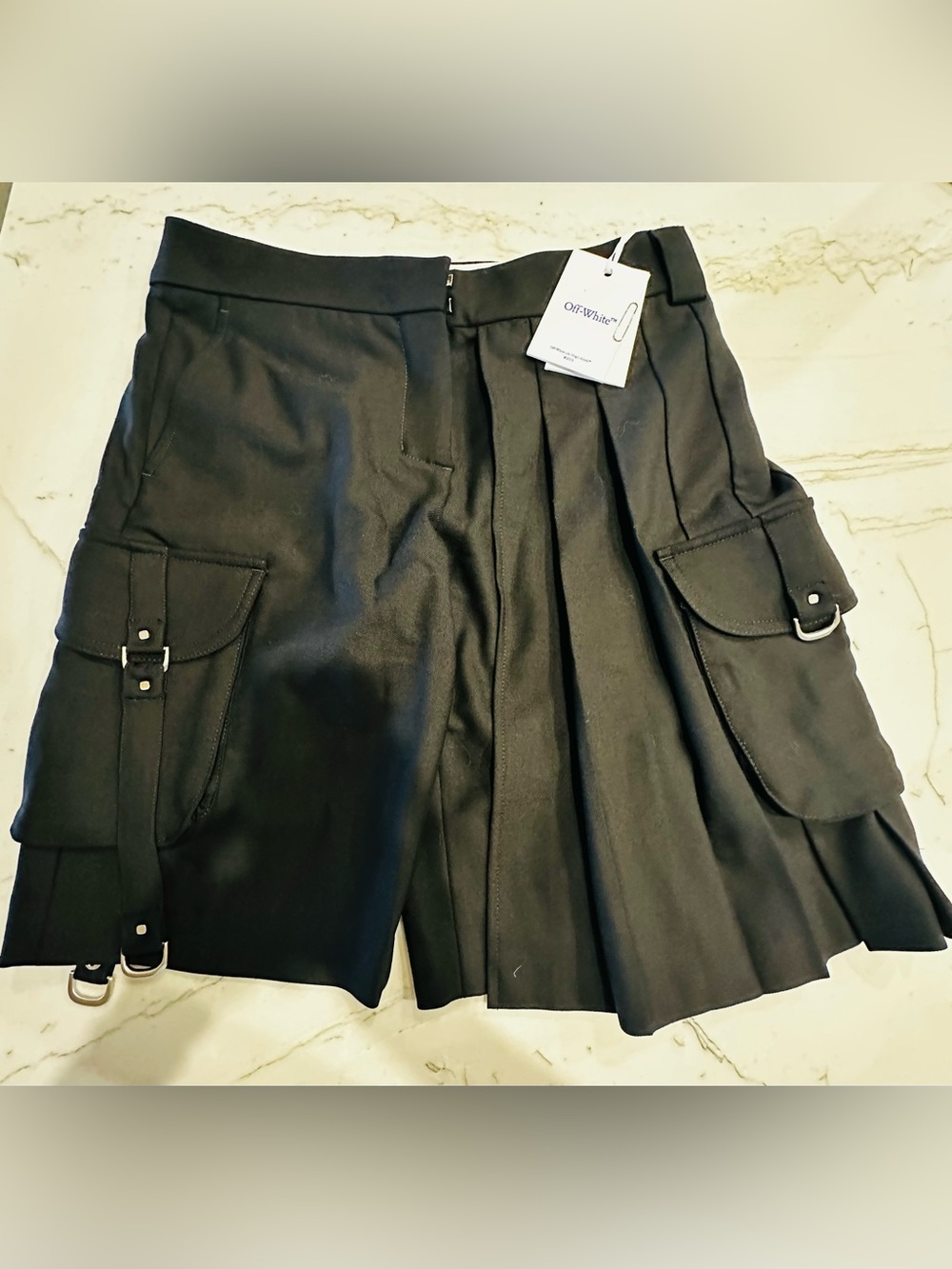 Off-White Black Women's Cargo Pleated Skort